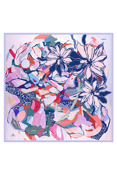 Arancia Eșarfă din mătase twill liliac 90X90