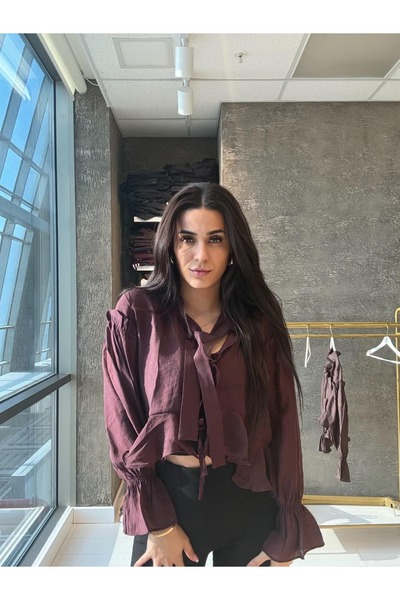 DYSTUDİODESİGN قميص ليوسل بأربطة أمامية