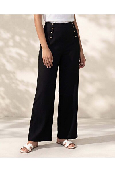 REDTAG Women Black Wide Trouser