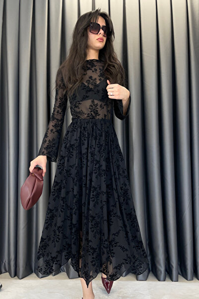 KECHİ WOMAN Kechi Asymmetric Cut Tulle Skirt - Black Black