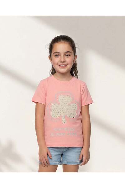 REDTAG Girls Pink Embellished T-Shirt