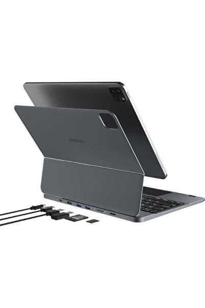 GÜMRÜK BEY حافظة لوحة مفاتيح doqo لجهاز iPad Air/Pro 11 |   محول 7 في 1، مزود...