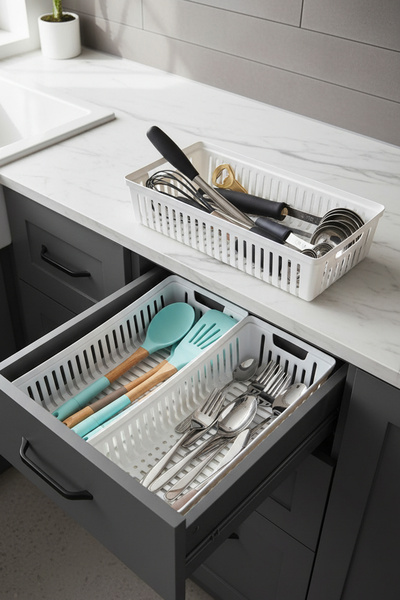 Amandus Luno - Set de 3 suporturi pentru tacâmuri, organizator pentru bucătărie