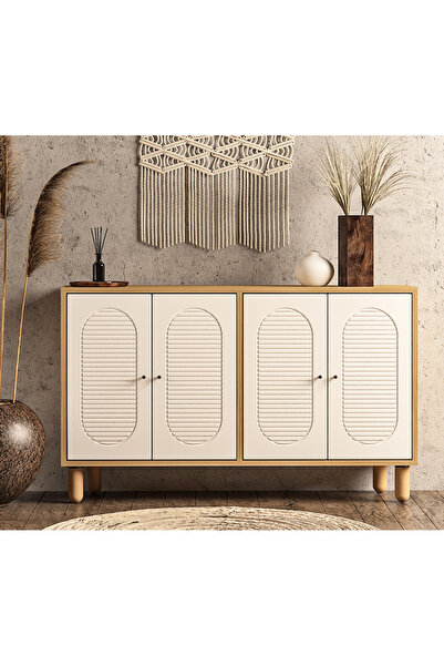 MERT SERT MOBİLYA Boherna (Membran MDF Kapaklı) Konsol, 120cm, Kahve Köşesi,Ç...