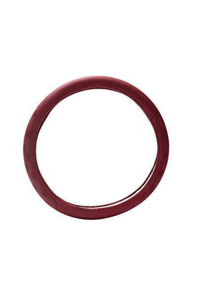 Lawazim غطاء عجلة قيادة عالمي، مقبض جلد مانع للانزلاق، متين - أحمر