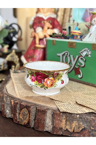 Royal Albert Antika Old Country Roses Güllü Porselen Altın Yaldızlı Şekerlik ...