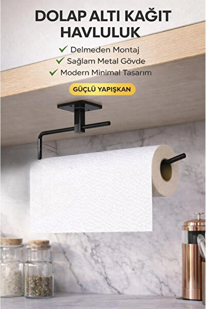 AYGÖREN HOME Lüks Kare Yapışkanlı Siyah Kağıt Havluluk Rulo Havluluk Peçeteli...