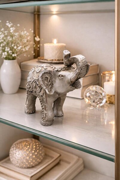 Hd Marketim Antik Gümüş Fil Dekoratif Obje 10x9 cm – Raf ve Konsol Üstü Masa ...
