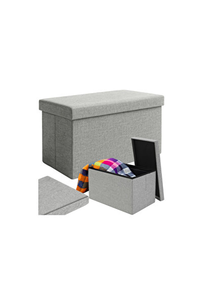 Ruhhy Storage Ottoman, 54 liters, maximum load 80 kg, 60x30x30 cm, grey texti...