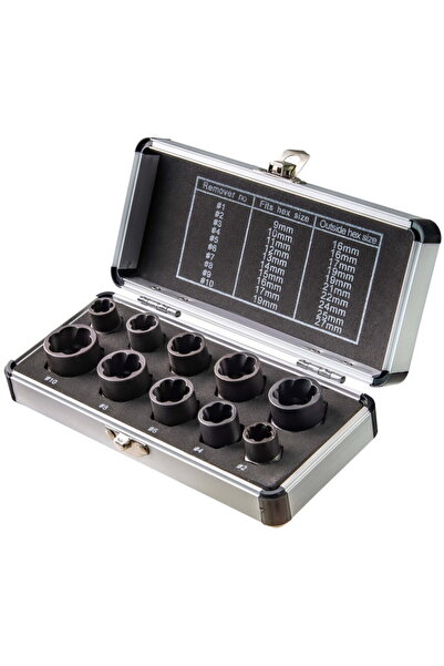 Top Master Pro Set 10 extractoare de șuruburi 3/8 - 9-19 mm TMP