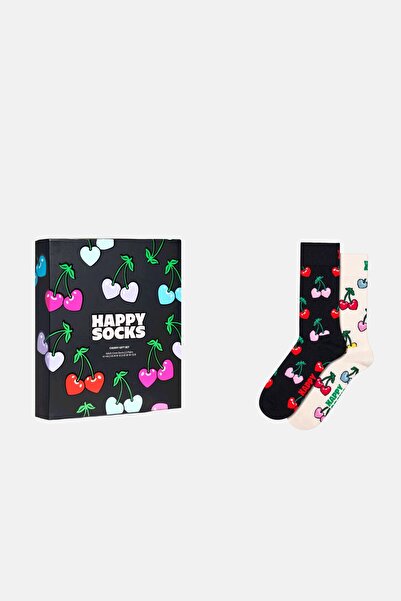 Happy Socks Multicolored Cherry Patterned 2-Piece Cotton Gift Sock Set