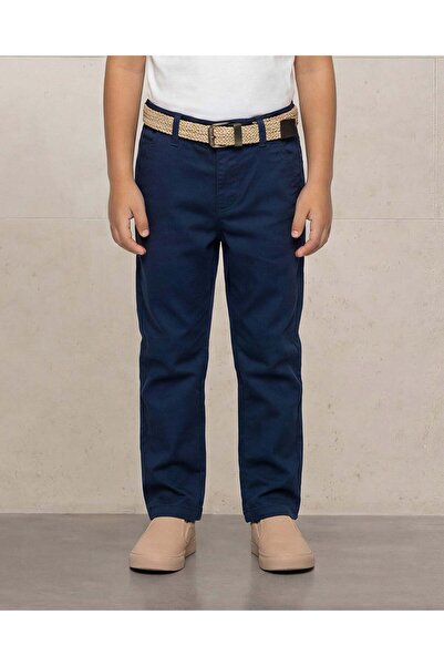 REDTAG بنطال دوبي أزرق داكن للأولاد بحزام