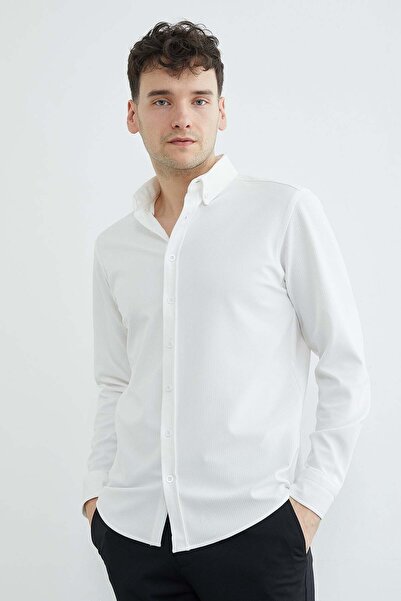 Fulla Moda Prugasto Žakard Košulja sa dugim rukavima