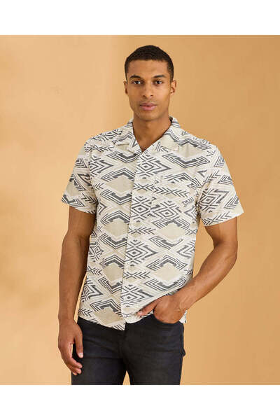 REDTAG Men White Allover Print Shirt