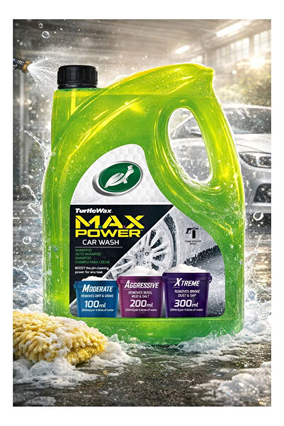 Turtle Wax ماكس باور شامبو غسيل السيارات - 4 لتر مع خاصية التحكم في قوة التنظ...