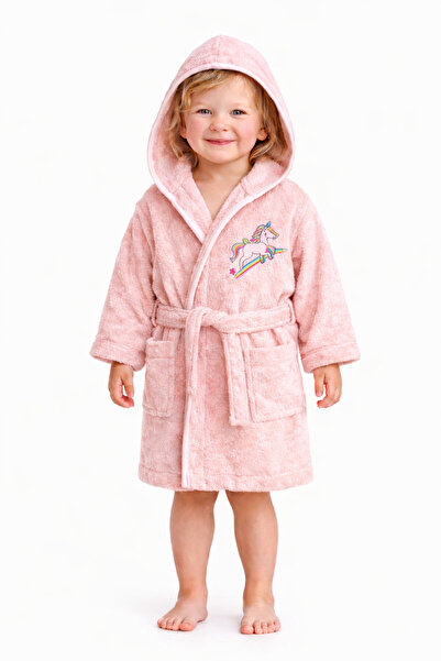 Softify Premium 350 Gsm %100 Pamuk Kapüşonlu Çocuk Bornozu – Hızlı Emici Güve...