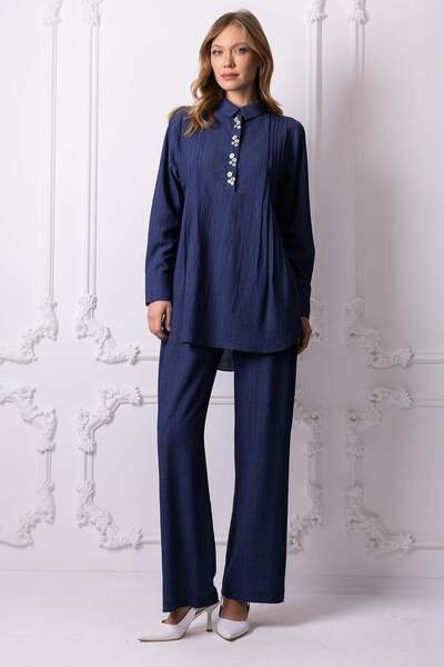 Moodbasic NERVÜRLÜ DÜĞMELİ TAKIM