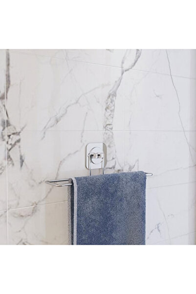 flores Metal towel holder, adhesive fastening, shiny chrome, 250 mm