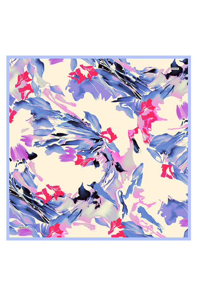 Arancia Eșarfă albastră 90X90 din mătase twill