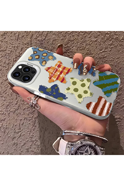 ARTISHELL iPhone 15 Pro Max Uyumlu Rengarenk Yıldız Desenli Şık Telefon Kılıfı