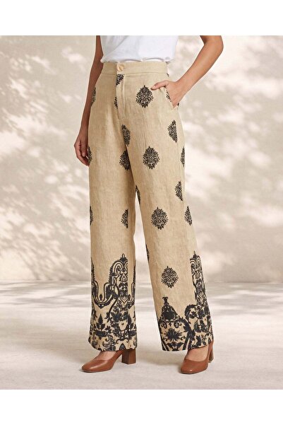 REDTAG بنطلون نسائي بيج مطبوع