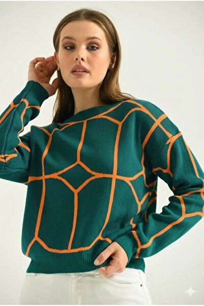 Park Karon Ženski pleteni džemper sa okruglim izrezom i uzorkom