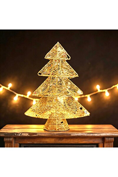PARTİ SEPETİ Metal Simli Dekoratif Yılbaşı Ağacı 50 cm – 3 Metre Peri Led Hed...