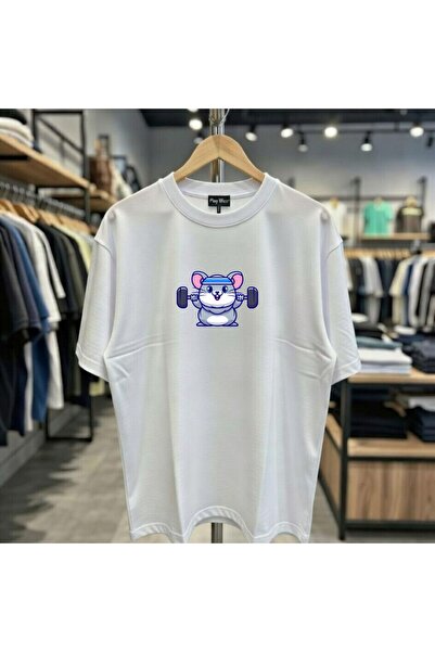 playwear Slatka majica sa mišem koji podiže tegove, od 100% pamuka, standardn...