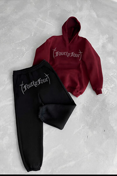 Flaubert Unisex Stone Printed Sweatshirt-Sweatpants 2-Piece Set Oversized 3 T...