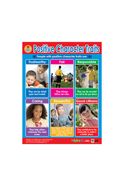 123Publishing House سمات الشخصية الإيجابية - لوحة جدارية باللغة الإنجليزية