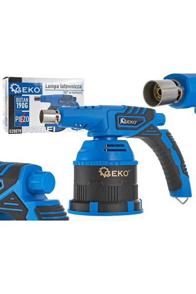 GEKO Газова лампа за запояване с пиезо 360° 190 г, регулируем пламък 1200°C -