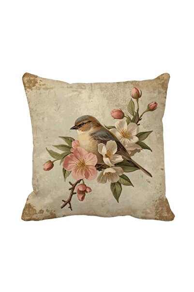 Queen Jera Pasăre Vintage și imprimeu floral Decorative Husă de pernă pentru ...