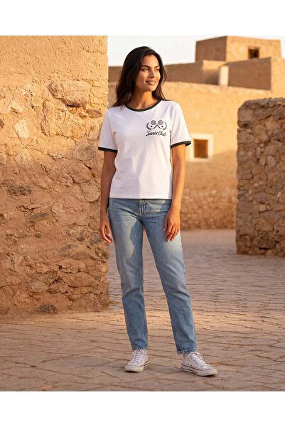 REDTAG Women White Printed Active T Shirt