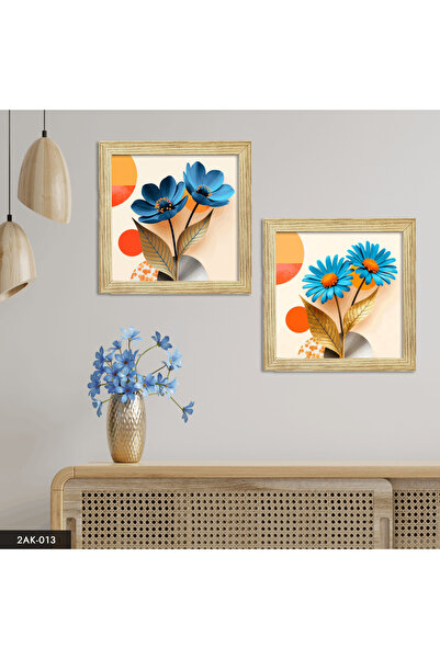Evinemoda Plavi cvet, slika u drvenom okviru, 2 dela