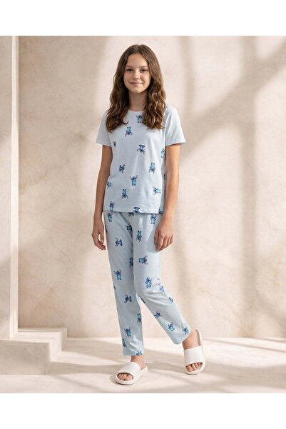 REDTAG طقم بيجاما أزرق مطبوع بالكامل للبنات الكبيرات