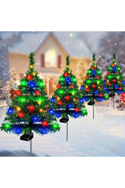 unbranded SET OF 2 DECORATED SOLAR TREES
