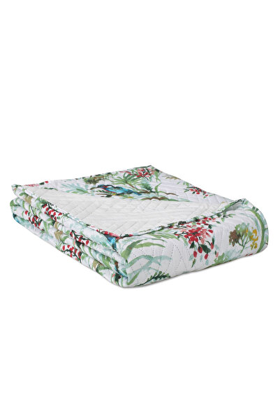Amelia Home Quilted and printed boho style bedspread, Kingfisher, 70 g/m2, 24...