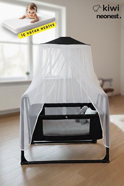 Kiwi Neonest Anne Yanı Cibinlikli Ve Tenteli, Sallanır. Keten , Portatif Sepe...