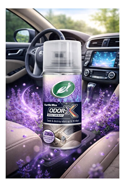 Turtle Wax Odor-X spray and car air freshener with a lavender scent eliminate...