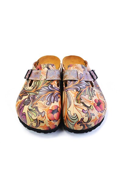 Mundos Women's Vegan Leather Multicolor Slipper - Flowers Model - Cal371