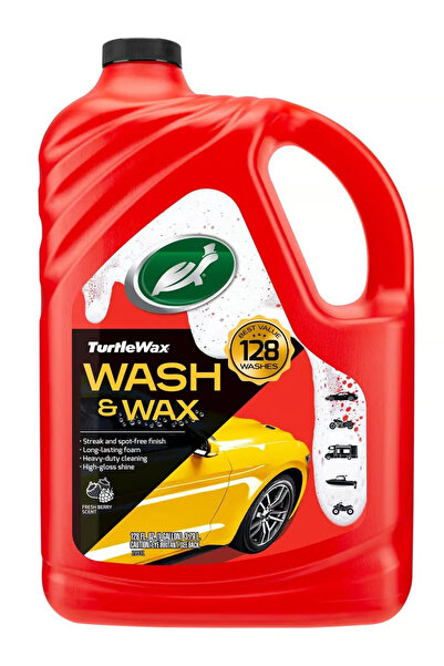 Turtle Wax شامبو غسيل وتلميع السيارات – تركيبة مزدوجة للتنظيف واللمعان – رغوة...