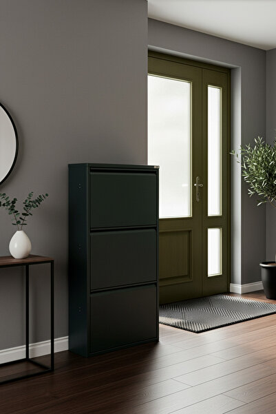 LICCIA Metal Ayakkabılık 3'lü Model Siyah