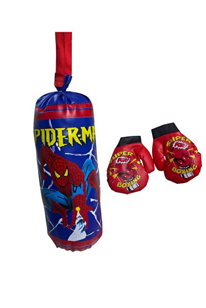 ADIRI SHOP Set Sac de Box pentru Copii cu Mănuși – Model Supererou, roșu/alba...