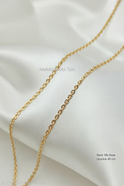 XUPING JEWELRY Melekcehobi Takı 18K Rose Rengi Pul Zincir Kolye – Işıltılı Mi...
