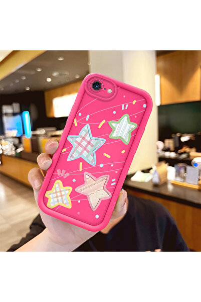 Hontinga iPhone 8 Compatible Silicone Shockproof Rose Red Phone Case Colorful...