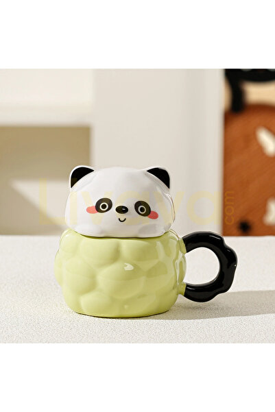Livava 3D Animal Figured Puff Design Ceramic Mug, 13X8 - Green