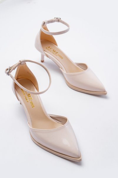 trendyes Jeremy Model Cream Heel Shoes 4cm
