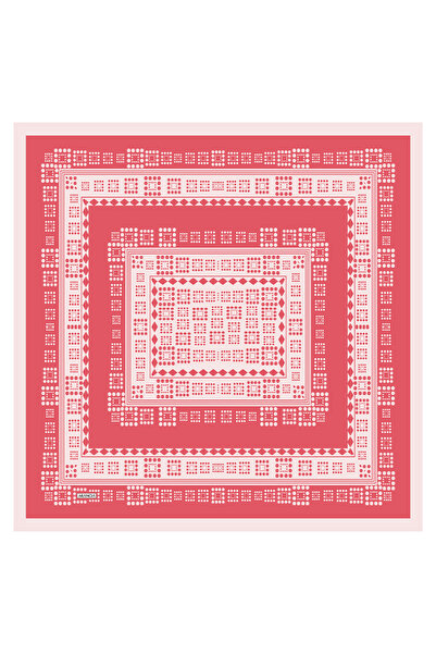 Arancia وشاح حريري وردي مقاس 90×90
