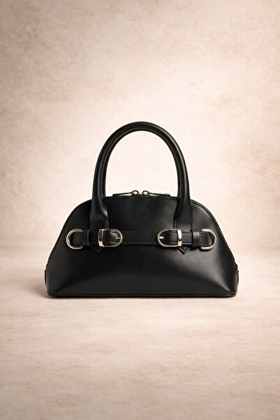 AltıntaşAksesuar Çift Tokalı El Ve Çapraz Çantası Siyah