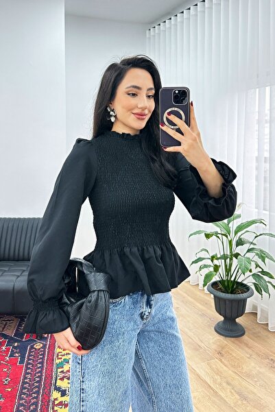 Hipo Trend Kompletna Gipeli Visoka kragna crna bluza